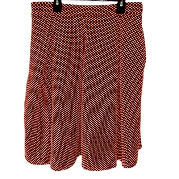 Lularoe Madison Polka Dot Skirt, Black & Neon,Size M - Picture 2 of 5